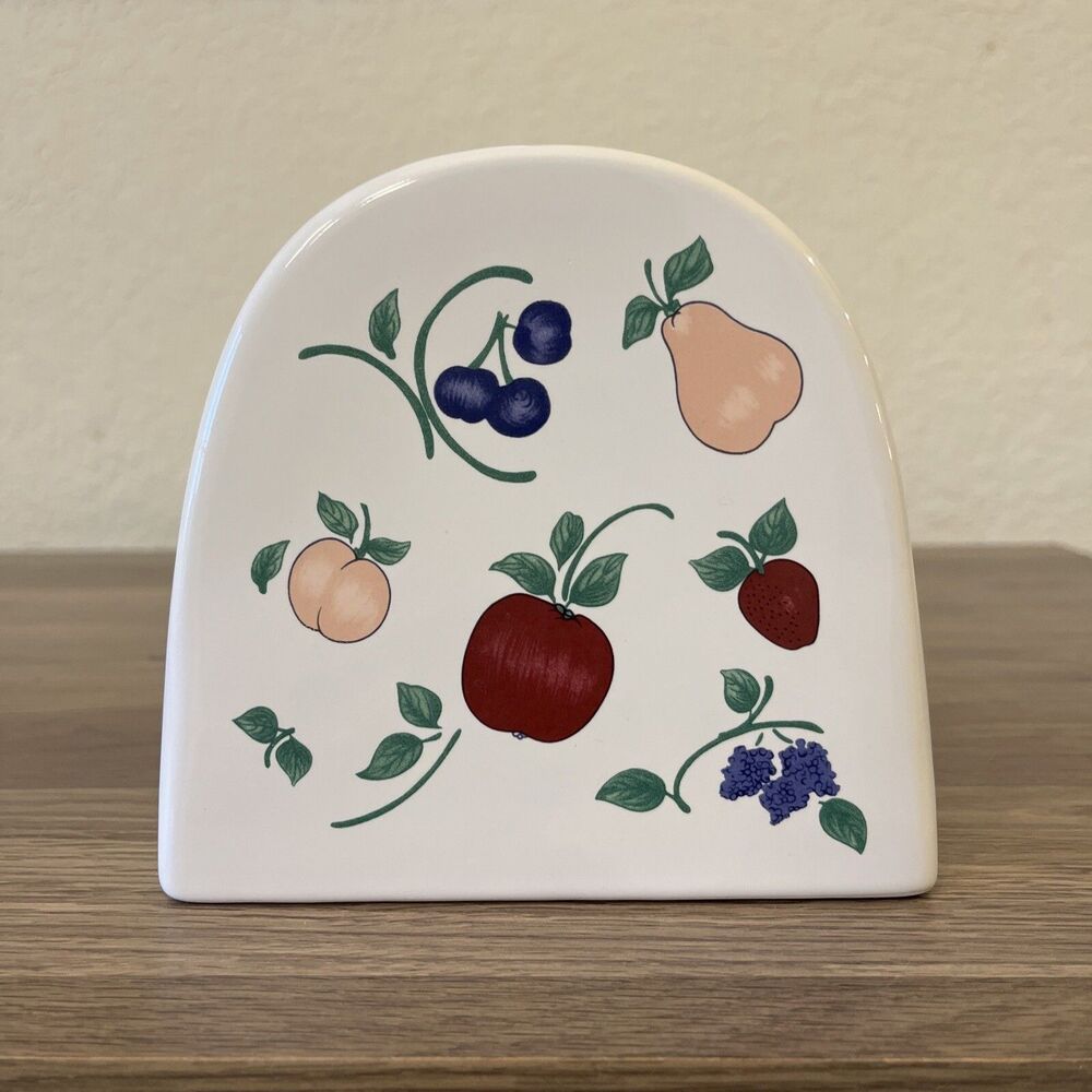Vintage Princess House Exclusive, Orchard Medley Napkin Holder, Ceramic